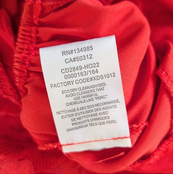 For Love and Lemons Kaia Lace Maxi Dress XS NEW Red Bodysuit Cut Out Slit Sexy - Picture 8 of 9